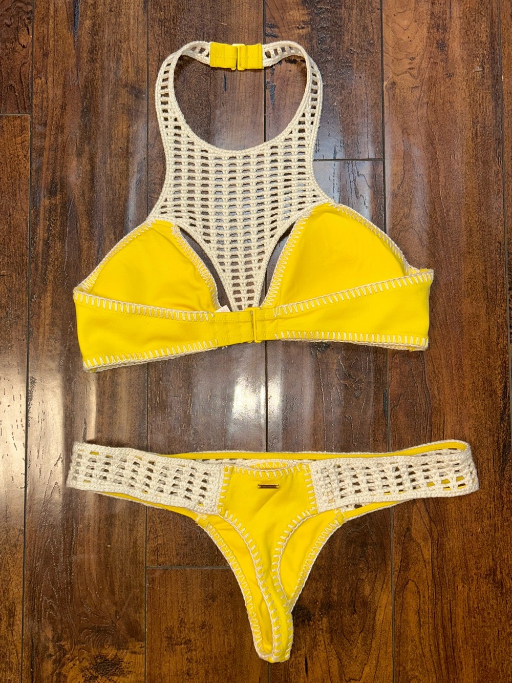 VICTORIA'S SECRET Crochet Scuba Thong Bikini Bottom and Top - Picture 2 of 6